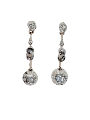 Antique diamond drop earrings sku 8819 DBGEMS