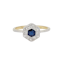 Petite 1920's hexagonal sapphire and diamond cluster ring sku 8822 DBGEMS - image 1