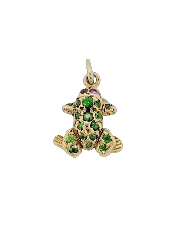 Baby demantoid garnet frog pendant sku 8826 DBGEMS - image 1