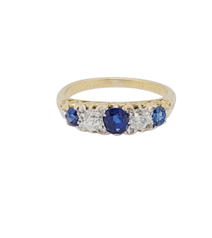 Antique sapphire and diamond engagement ring sku 8824 DBGEMS