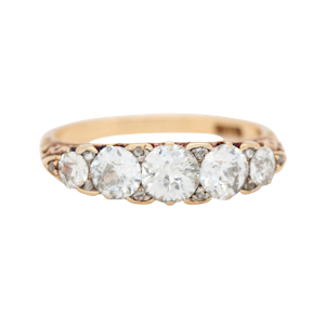Victorian Old Mine Cut Five Stone Diamond Ring - Charlotte Sayers