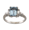 18ct Princess Cut Aquamarine and Diamond Ring - image 1