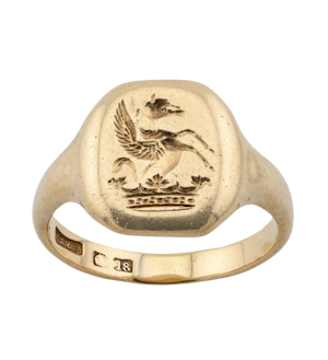18ct Gold Unicorn Signet Ring- Spectrum Antiques