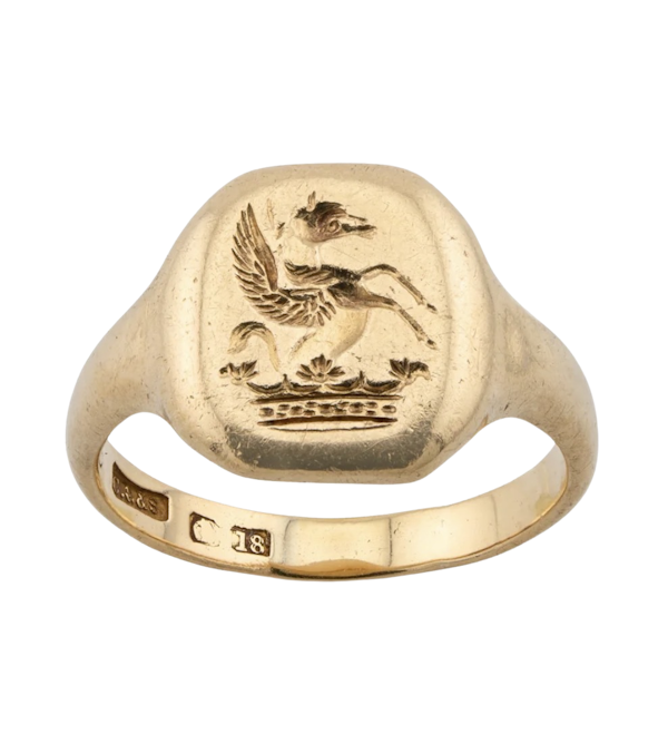 18ct Gold Unicorn Signet Ring- Spectrum Antiques - image 1