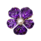 Amethyst, Pearl, Diamond and Gold Pansy Flower Brooch, Circa 1880 - image 1
