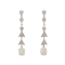 18ct White Gold Opal and Diamond Drop Earrings - Spectrum Antiques - image 1