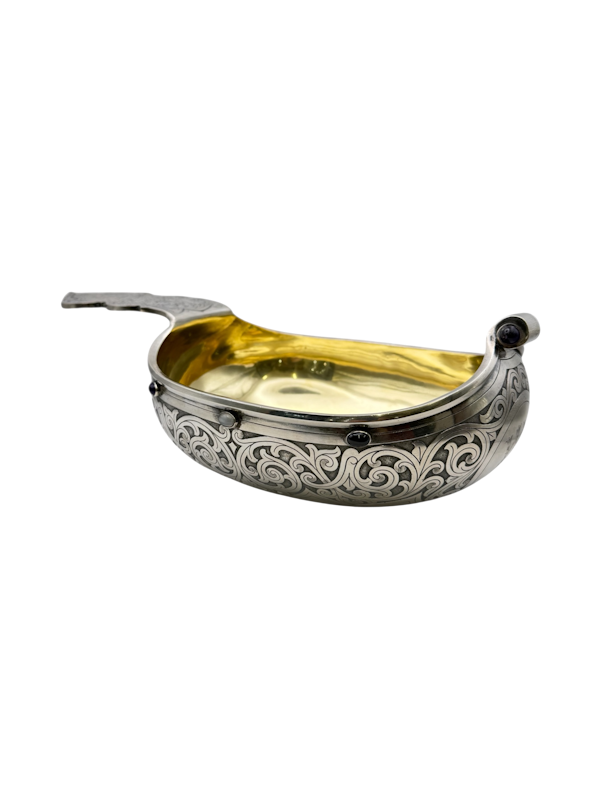 Russian large silver gilt kovsh, Moscow , c.1910 by Lorie. - image 1