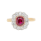 Vintage Ruby and Diamond Old Cut Cluster Ring - Charlotte Sayers - image 1