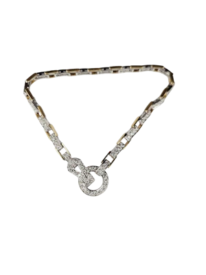 Unusual bi colour gold diamond tennis bracelet sku 8862 DBGEMS