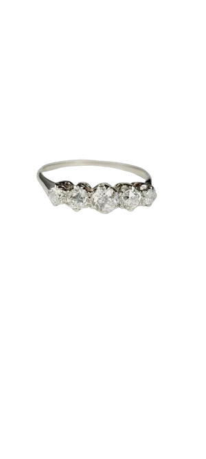 Art deco antique old cut diamond five stone ring sku 8860 DBGEMS