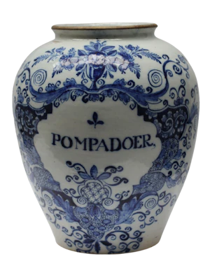 Dutch Delft blue and white tobacco jar, 18th century,