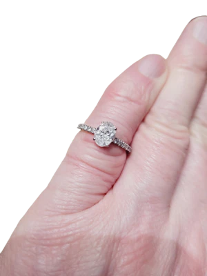 Oval diamond solitaire engagement ring sku 8873 DBGEMS