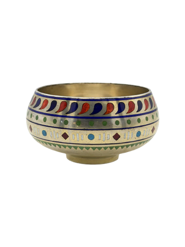 Russian silver gilt champleve enamel salt cellar, 1875, Moscow by Pavel Ovchinnikov. - image 1