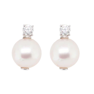 Vintage Pearl and Diamond Earrings - Charlotte Sayers