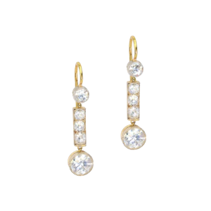 Edwardian Diamond Drop Earrings, Platinum & 18ct Gold