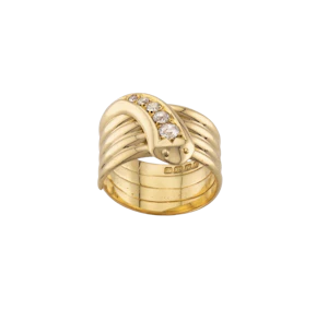 18ct Coiled Diamond Snake Ring - Spectrum Antiques