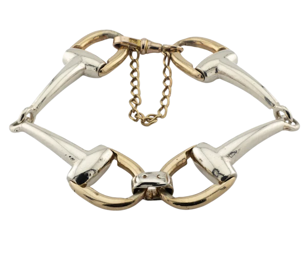 Two Tone 9ct Gold Stirrup Bracelet - image 1