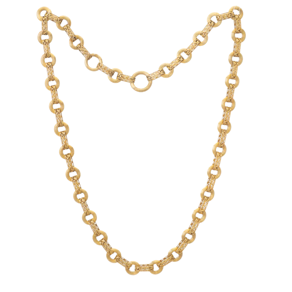 Victorian 15ct Gold Fancy Link Chain - image 1