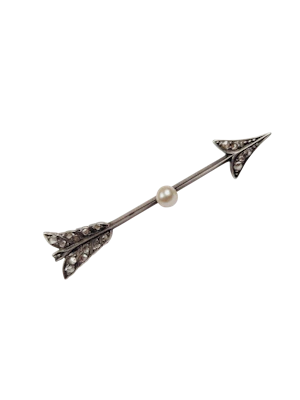Antique diamond and pearl arrow brooch sku 8887 DBGEMS