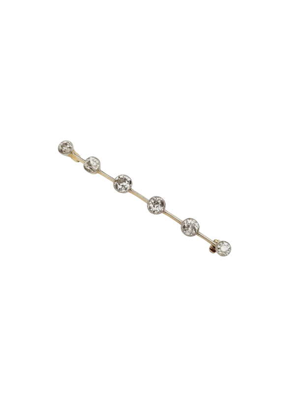 Diamond collet bar brooch sku 8888 DBGEMS - image 1