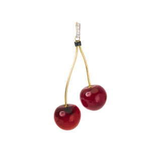 Art Deco 18ct Gold & Carnelian 'Cherry' Pendant | J.C. Vickery | c.1920s
