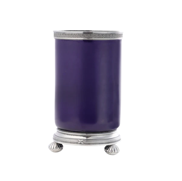 Faberge blue porcelain and silver vase, St Petersburg, c.1900 by Anna Ringe. - image 1