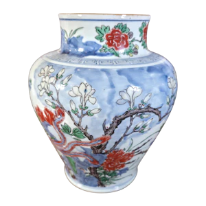 A Chinese Wucai Baluster Vase and Cover, Shunzhi, C. 1644-1661