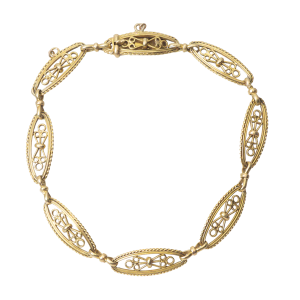 French Art Nouveau 18ct Gold Filigree Bracelet, c.1900 - image 1