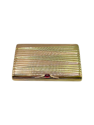 Russian two colour gold cigarette case, c.1910, St Petersburg.
