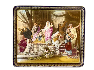 Signed Vienna porcelain tray