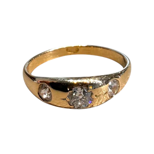 Victorian Three-Stone Diamond Gypsy Ring