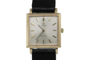 Omega De Ville Square Case 711.2076 9ct Gold Omega Buckle and strap