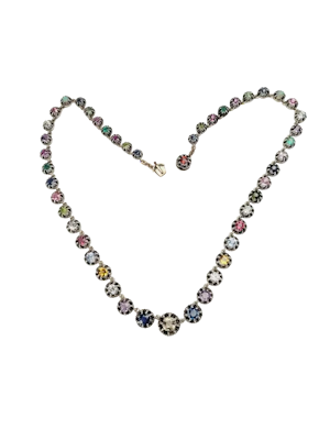 Antique harlequin gem riviere necklace sku 8981 DBGEMS