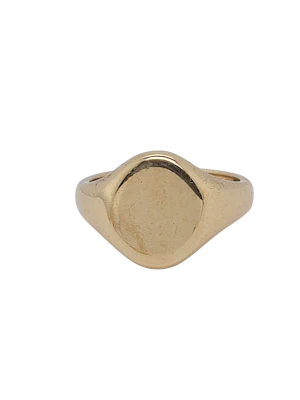 Plain 9ct yellow gold signet ring sku 8968 DBGEMS