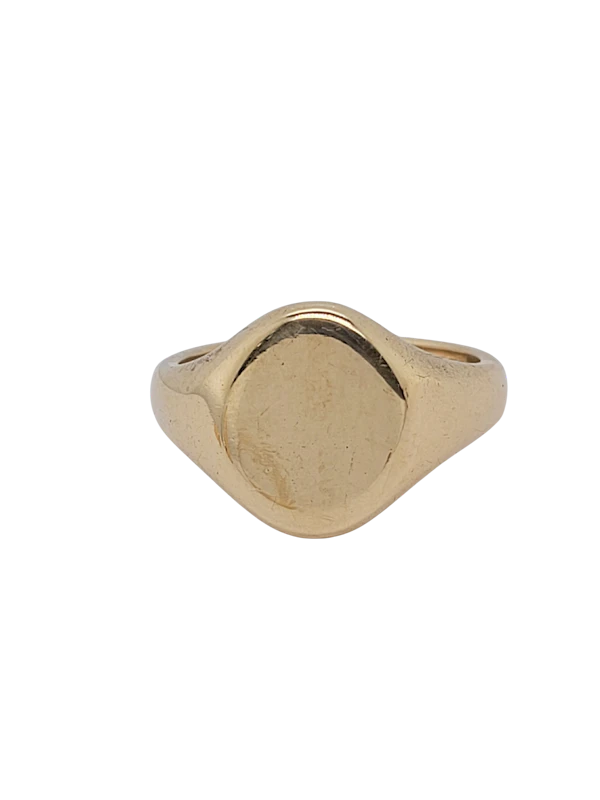 Plain 9ct yellow gold signet ring sku 8968 DBGEMS - image 1