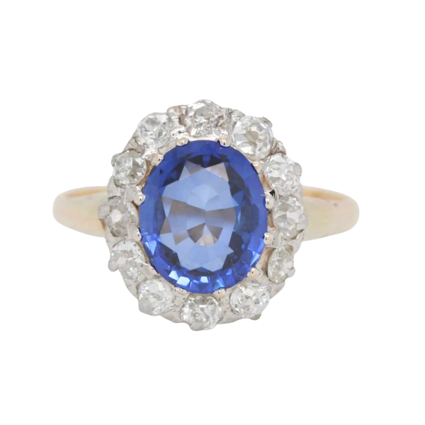 Sapphire Diamond Cluster Ring - Charlotte Sayers - image 1