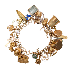 Vintage 9ct Gold Charm Bracelet, 1955 to 1971
