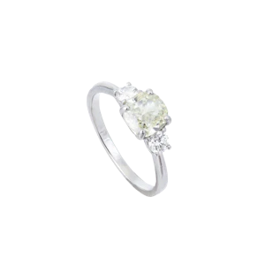 Vintage 1.51ct Fancy Yellow Cushion Diamond Trilogy Ring, c.1990