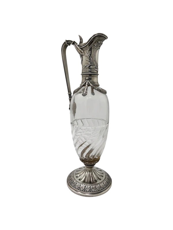Faberge silver and decorative glass claret jug, Moscow c.1890. - image 1