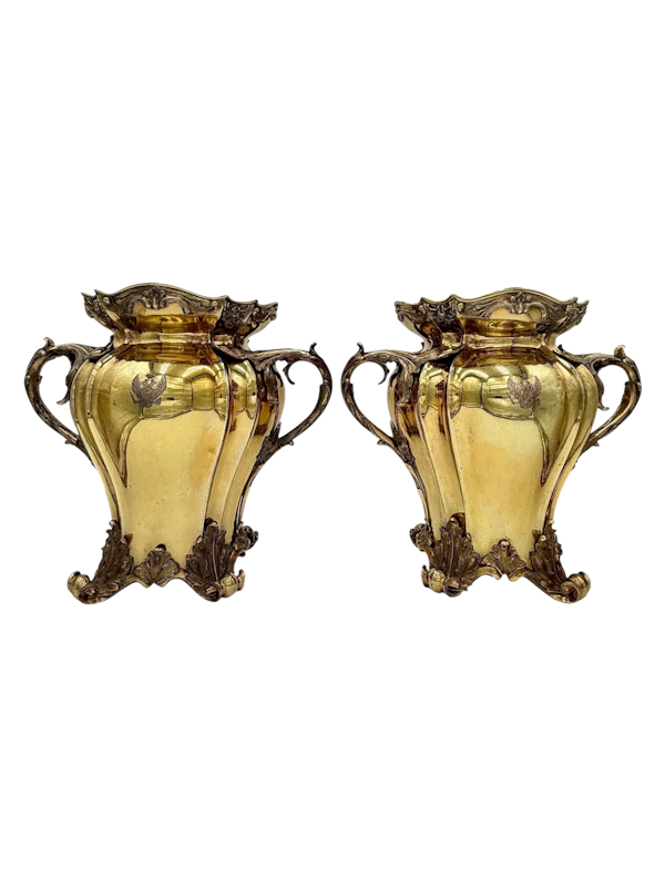 A Pair of Russian silver gilt wine coolers, St Petersburg, 1840 by Carl Tegalsten. - image 1