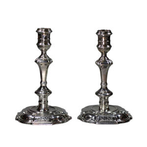 Pair of George Ii Silver Candlesticks, Gurney & Cooke
