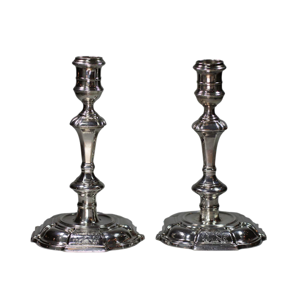 Pair of George Ii Silver Candlesticks, Gurney & Cooke - image 1