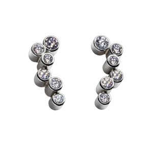 Georg Jensen Cascade diamond earrings 18ct white gold 0.74ct Mark Constable Unit 301