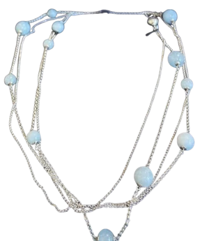 Georg Jensen sterling silver aquamarine Sphere long sautoir. Mark Constable Unit 301