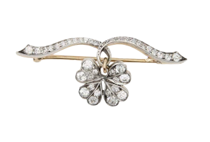 Victorian Diamond Clover Brooch - Charlotte Sayers