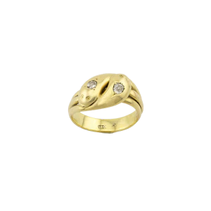 18ct Double Diamond Snake Ring Spectrum Antiques
