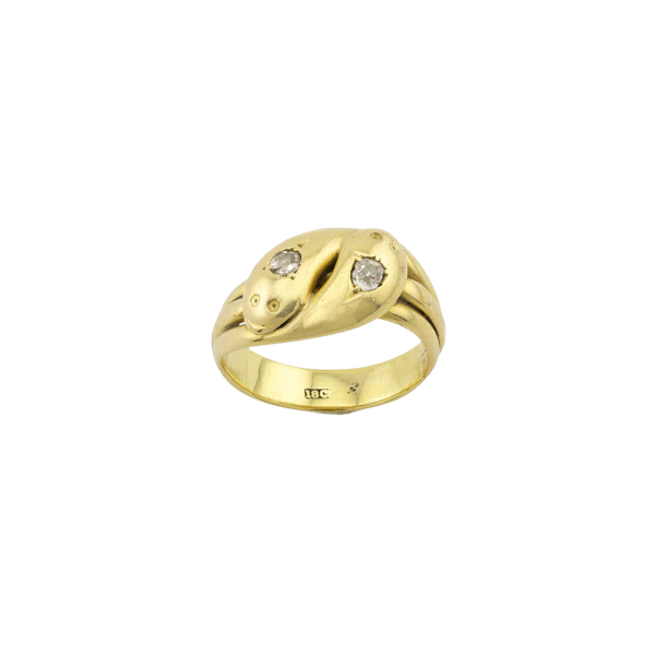 18ct Double Diamond Snake Ring Spectrum Antiques - image 1