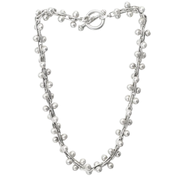 Vintage 1960s Silver Peppercorn Necklace - image 1