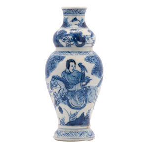 A FINE RARE CHINESE KANGXI BLUE AND WHITE MINIATURE VASE