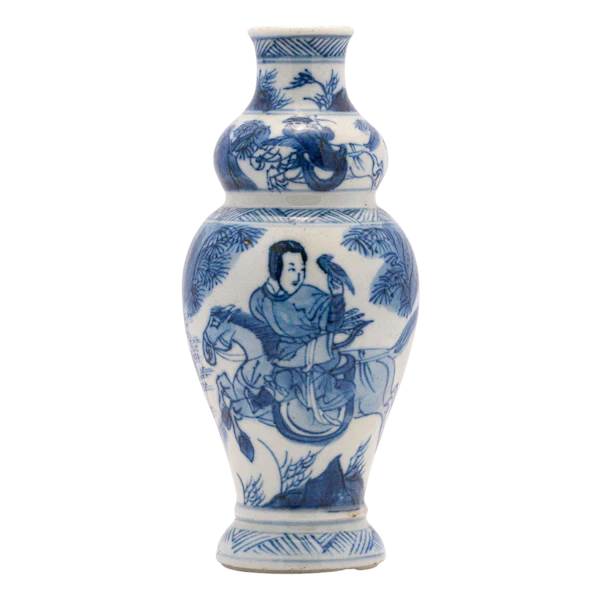 A FINE RARE CHINESE KANGXI BLUE AND WHITE MINIATURE VASE - image 1